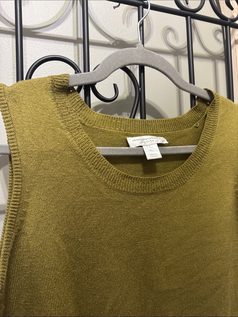 Christopher & Banks Olive Knit Sleeveless Tank - Picture 3 of 8